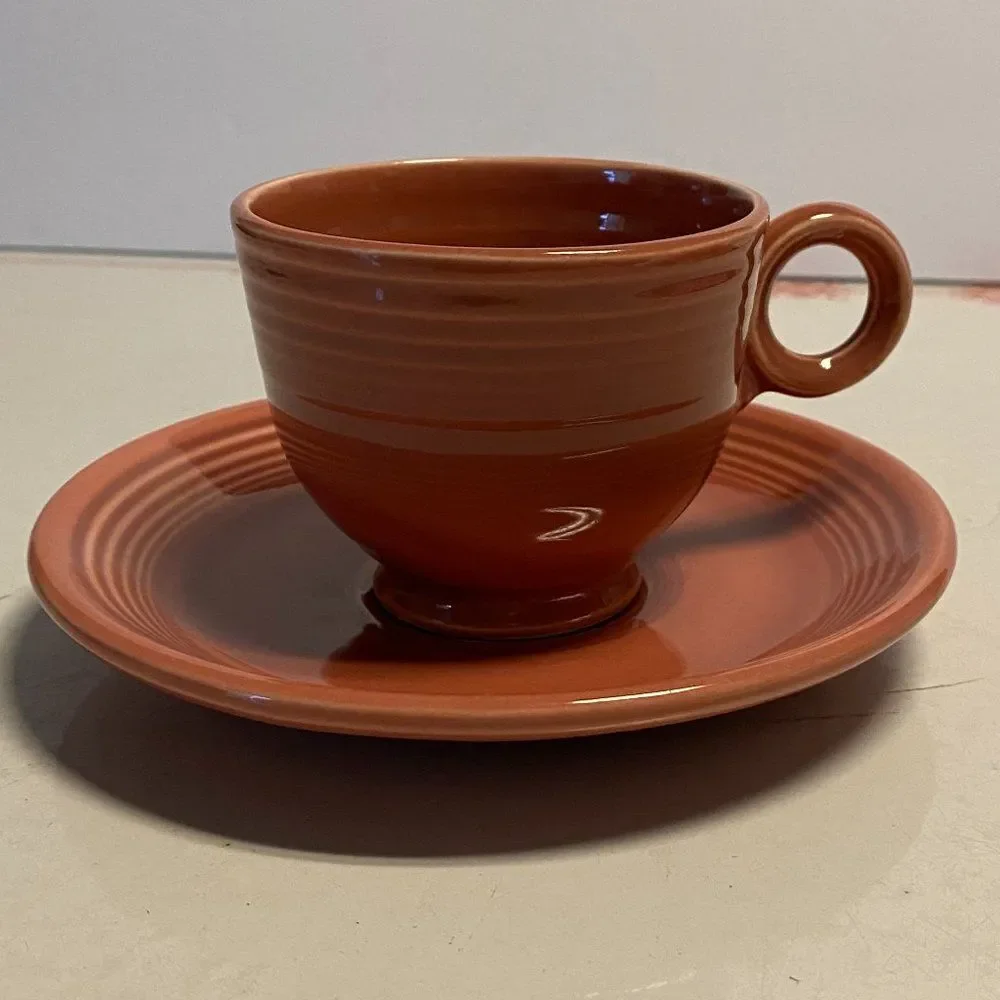 Vintage Retired Color Vintage Rose Coffee Tea Cup and Saucer